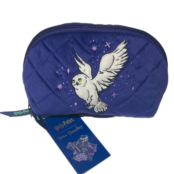 Vera Bradley Harry Potter Forbidden Forest Hedwig the Owl Clamshell Cosmetic Bag - Picture 4 of 4